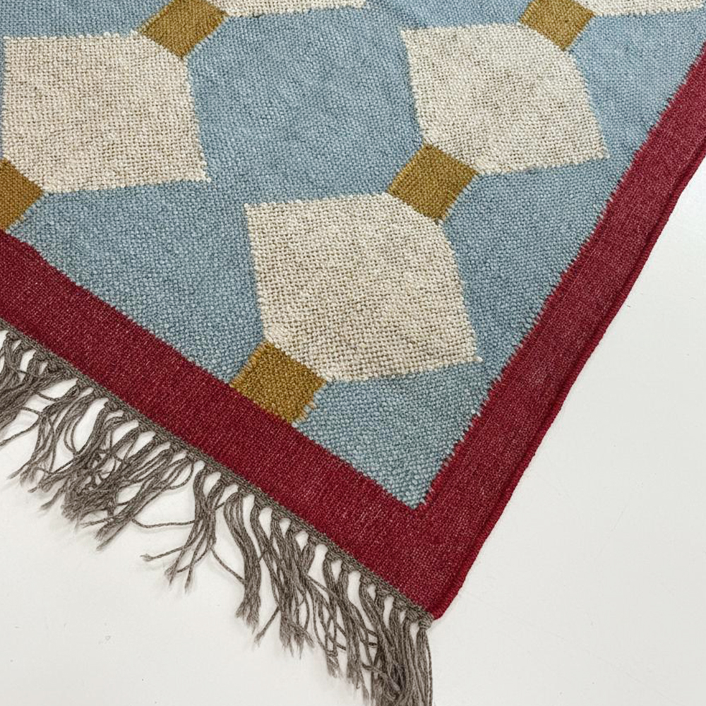 Multicolor Handcrafted Jute Vintage Dhurrie For Living Room